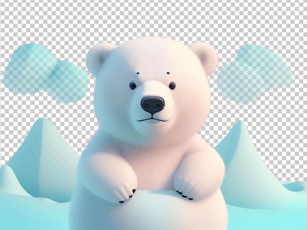 urso polar bonito em 3D