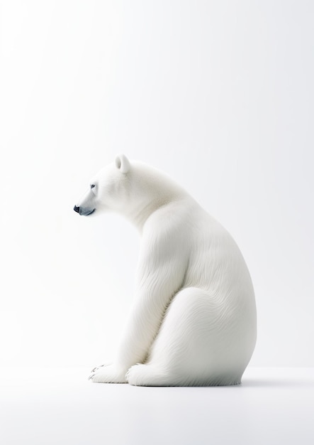 Urso Polar Branco Elegança minimalista da Majestade do Ártico IA generativa