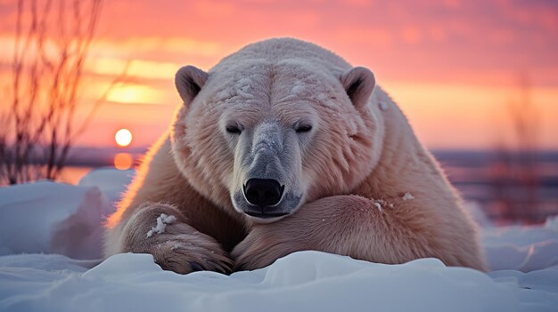 Foto urso polar em repouso