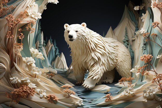 Urso polar Gaudi inspirou ilustração generativa ai