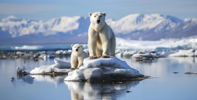 urso polar no gelo urso polar na região urso polar drones pegando urso na neve