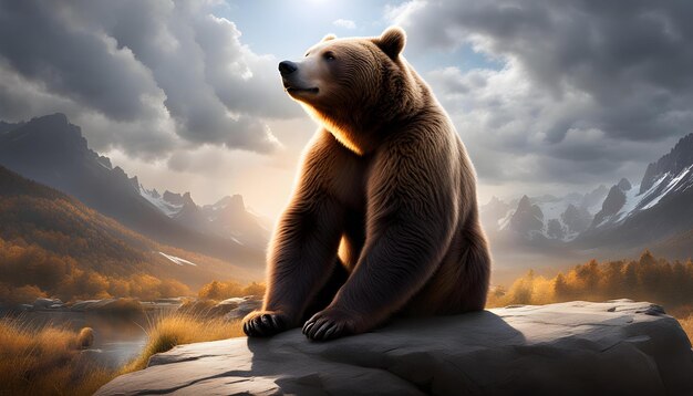 urso sentado com a pata na cabeça como se desesperadamente idéia sentimentos