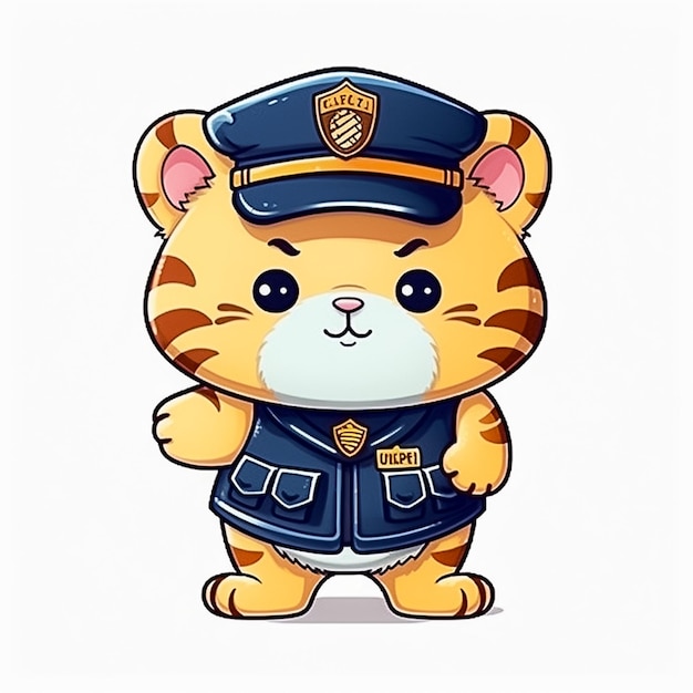 Urso usando roupa de policial gerada por ai