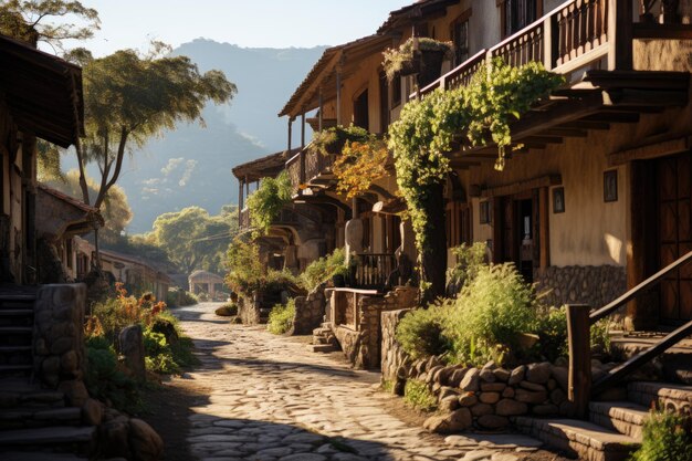 Foto urubamba perú el pueblo de yucay con su arquitectura tradicional generativa ia