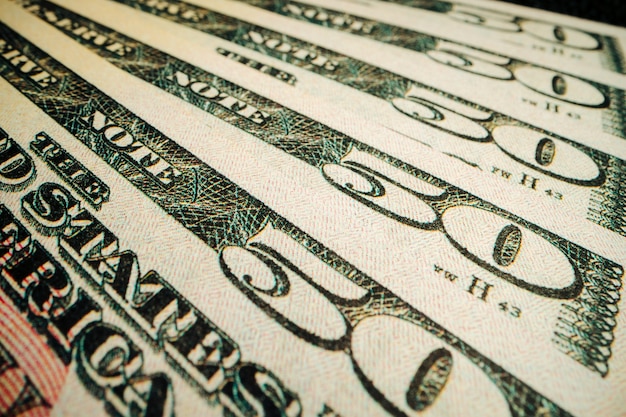 US-Dollar usd Banknoten schließen, Makrofoto