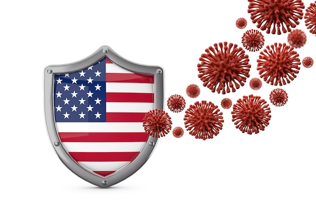 US-Flaggenschutz gegen Virusbakterien d rendern