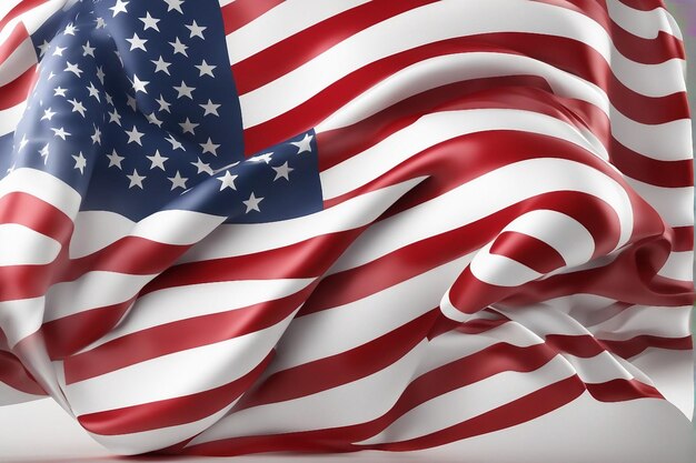 USA-amerikanische Nationalflagge isoliert 3D-weißer Hintergrund