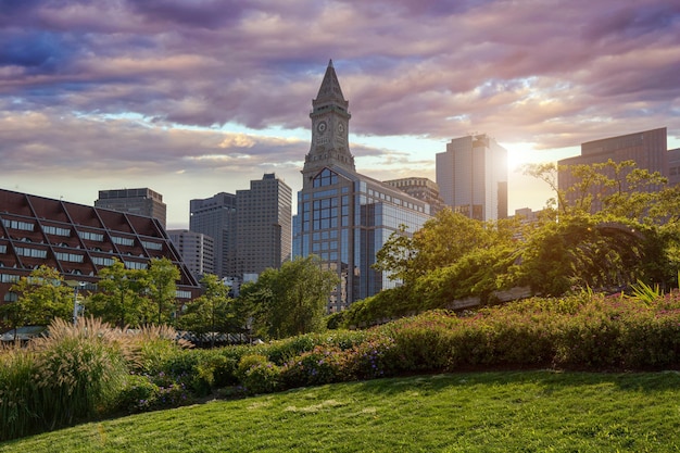 USA Boston Downtown Skyline Wolkenkratzer und Büros im Finanzzentrum der Stadt