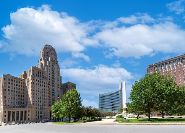 Foto usa buffalo city hall-gebäude in der innenstadt von buffalo