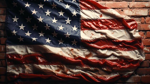 Foto usa-flagge an der mauer