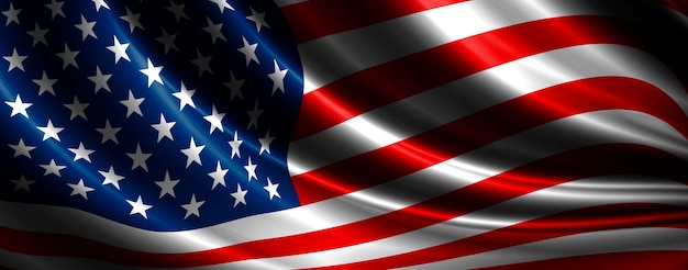 USA-Flagge Hintergrunddesign mit Kopie Raum 3D-Darstellung