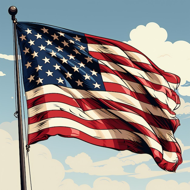 USA-Flagge-Illustration generativ ai