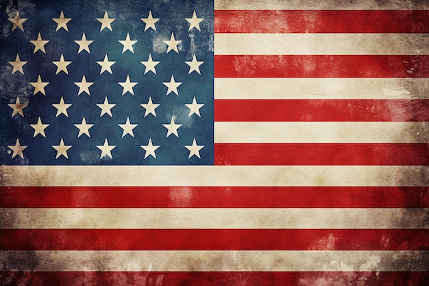 USA-Flagge im Vintage-Stil farbenfroh