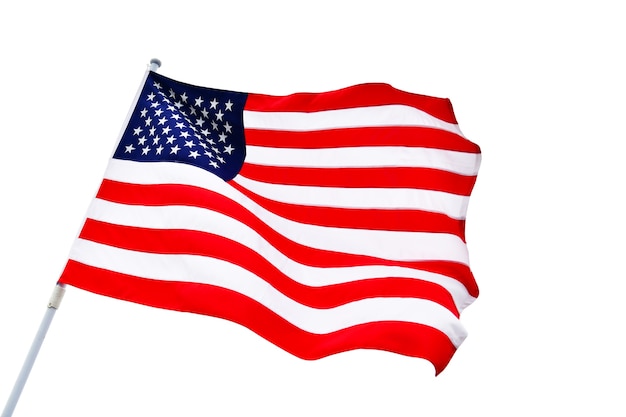 USA-Flagge isoliert auf weißem Hintergrund