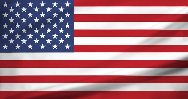 USA-Flagge Stoff Seidenwellen Textur Hintergrund 3D-Illustration