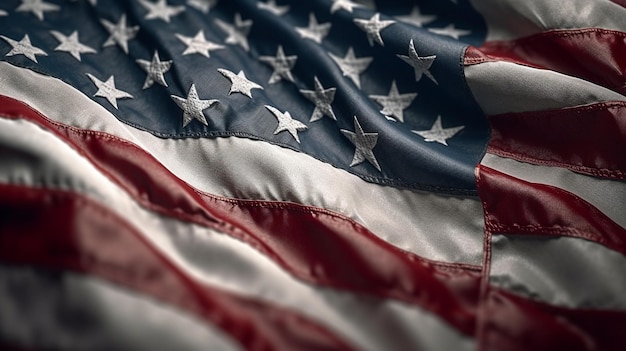 USA-Flagge weht im Wind 3D-Darstellung des Hintergrunds der USA-Flagge