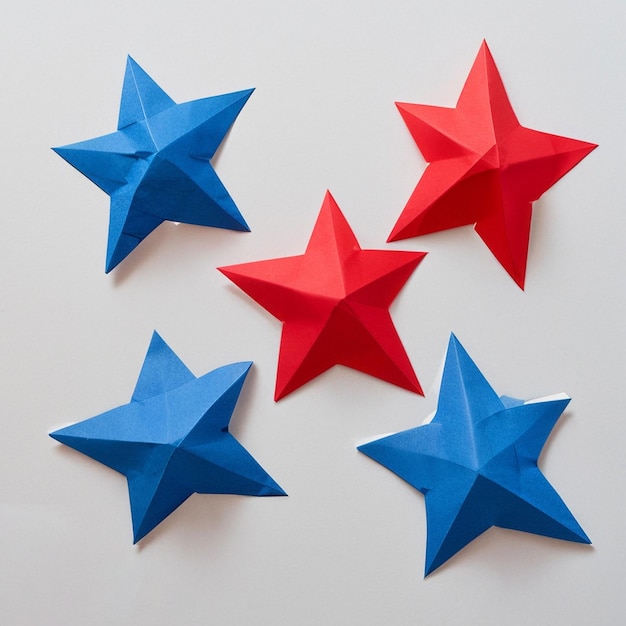 Foto usa red and blue stars on white background generative ai