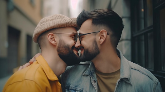 Usando IA generativa, una pareja gay pasa tiempo juntos