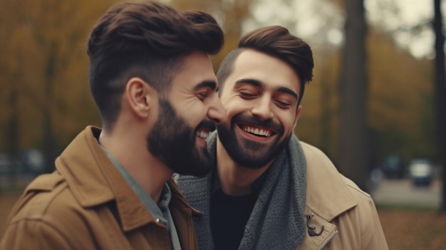 Usando IA generativa, una pareja gay pasa tiempo juntos
