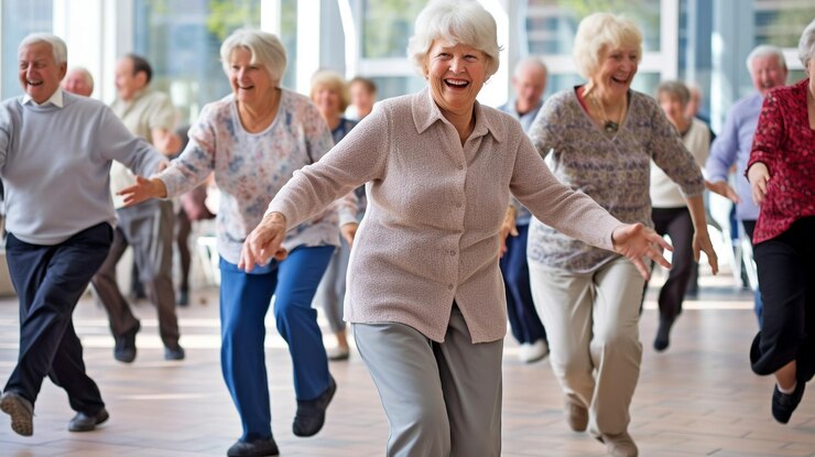 Usando IA generativa, um grupo de idosos se exercita através da dança
