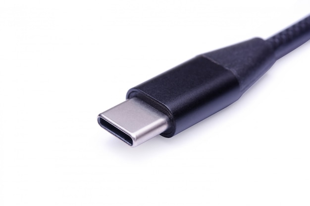 USB-C na parede branca