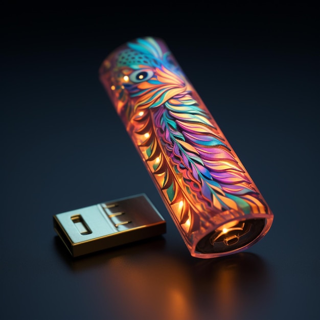 USB-Stick böse einschüchterndes Design Bild Ai generierte Kunst