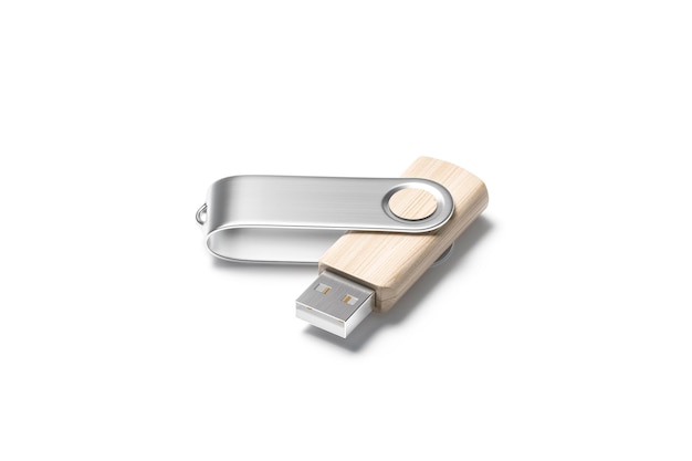 USB-Stick mit Holzöffnung und silberner Kappe Memo-Stick für Computeranschluss Hardware-Zubehör