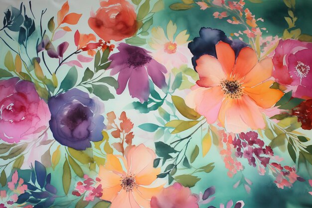 Use patrones florales de acuarela para crear diseños de telas únicos y coloridos para vestidos, faldas y blusas.