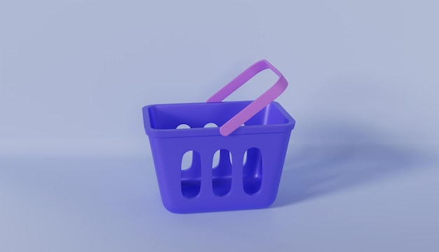 Uso del carrito de compras morado vacío por parte de los clientes