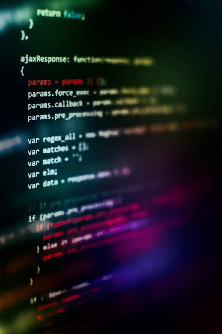 Foto uso de css, javascript y html. supervisar el primer plano del código fuente de la función. fondo abstracto de tecnología de ti. código fuente del software.