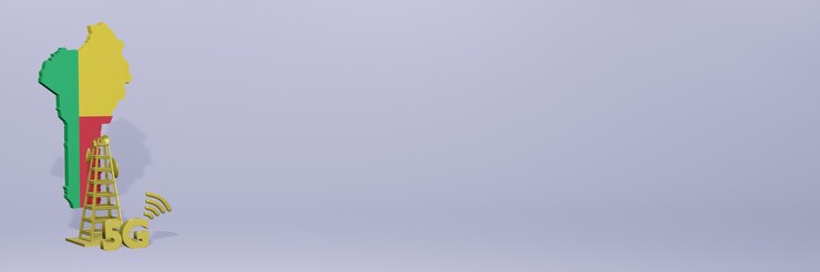 Foto uso de 5g no benin para as necessidades de tv nas redes sociais e espaço em branco da capa do site