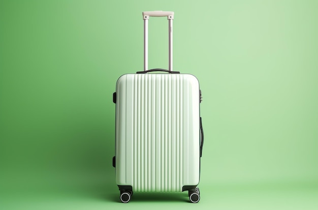 Uso de equipaje o bolsa de equipaje de color verde para viajes de transporte