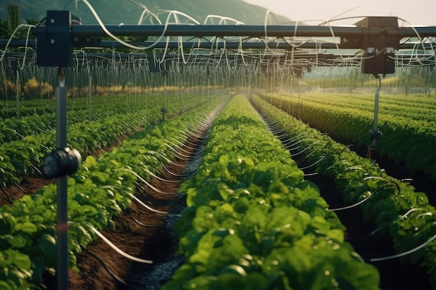 Uso de un moderno sistema de riego automatizado en la agricultura