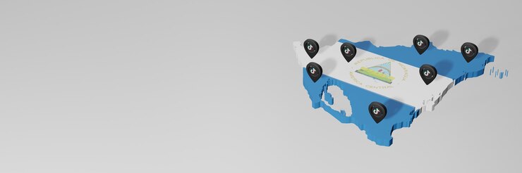 Foto uso de redes sociales y tik tok en nicaragua para infografías en renderizado 3d