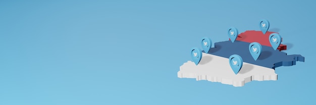 Uso de redes sociales y Twitter en Serbia para infografías en renderizado 3D
