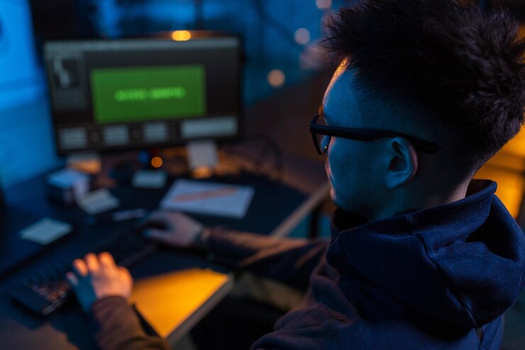 Foto el uso de virus informáticos para el ataque cibernético hacker