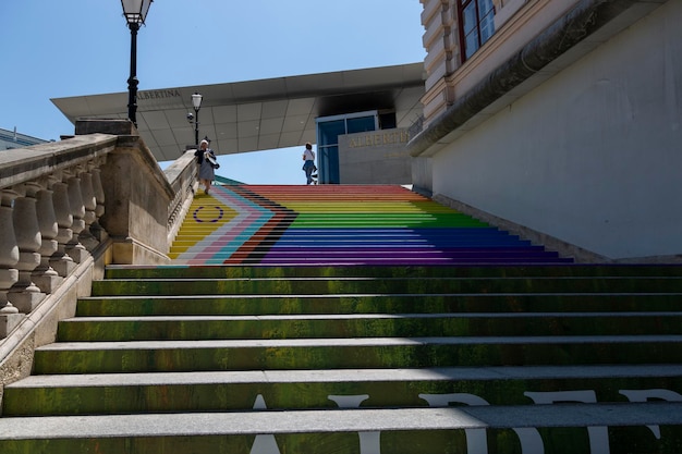 Áustria 13 de junho de 2023 Escadas do Museu de Arte Albertina, em Viena