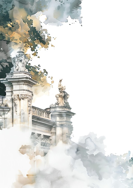 Áustria paisagem de Viena aquarela modelo de convite de casamento