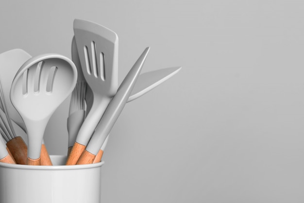 utensilios de cocina gris