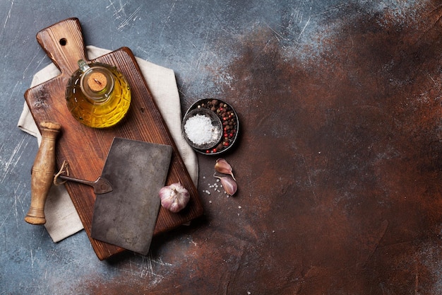 Utensílios de cozinha vintage e especiarias