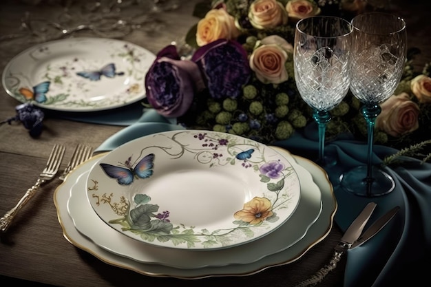 Utensílios de mesa para recepção de casamento