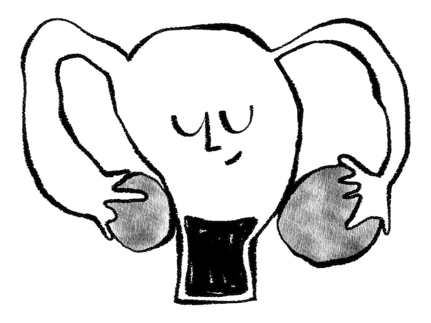 Uterus pegatina png salud de las mujeres garabateo fondo transparente