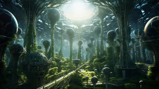 La utopía solarpunk Un enorme bosque artificial lleno de aliento