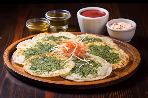 Uttapam con el deleite del chutney