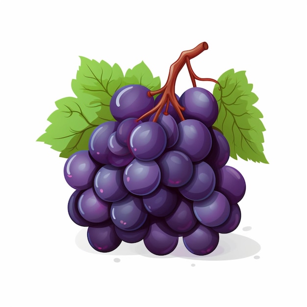 Uvas 2d vetor ilustração desenho animado em fundo branco