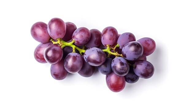 Uvas aisladas sobre fondo blanco Ai generativa