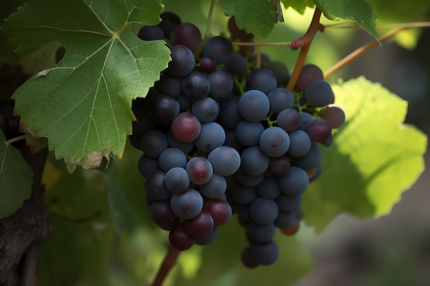 Las uvas azules están madurando Generado por IA