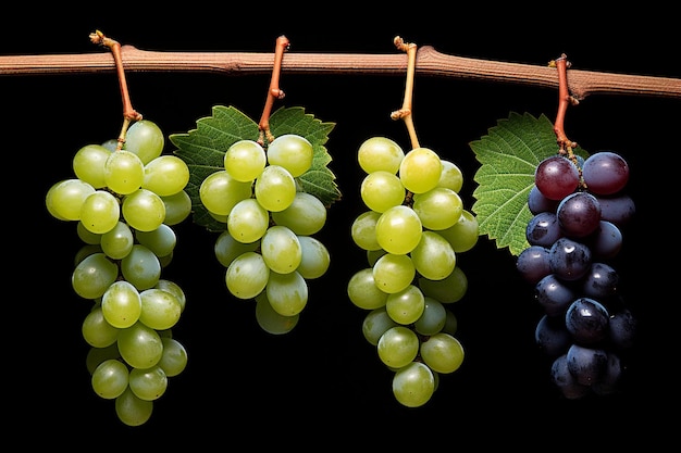 Uvas en diferentes etapas de madurez