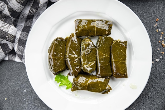 uvas dolma deixa carne recheio refeição saudável comida lanche na mesa cópia espaço fundo de comida