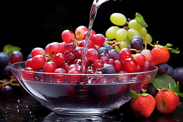 Uvas en una ensalada de frutas